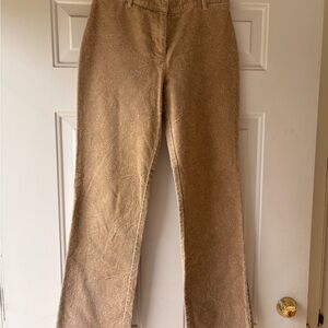 Ann Taylor Corduroy Tan Paisley Patterned Pants